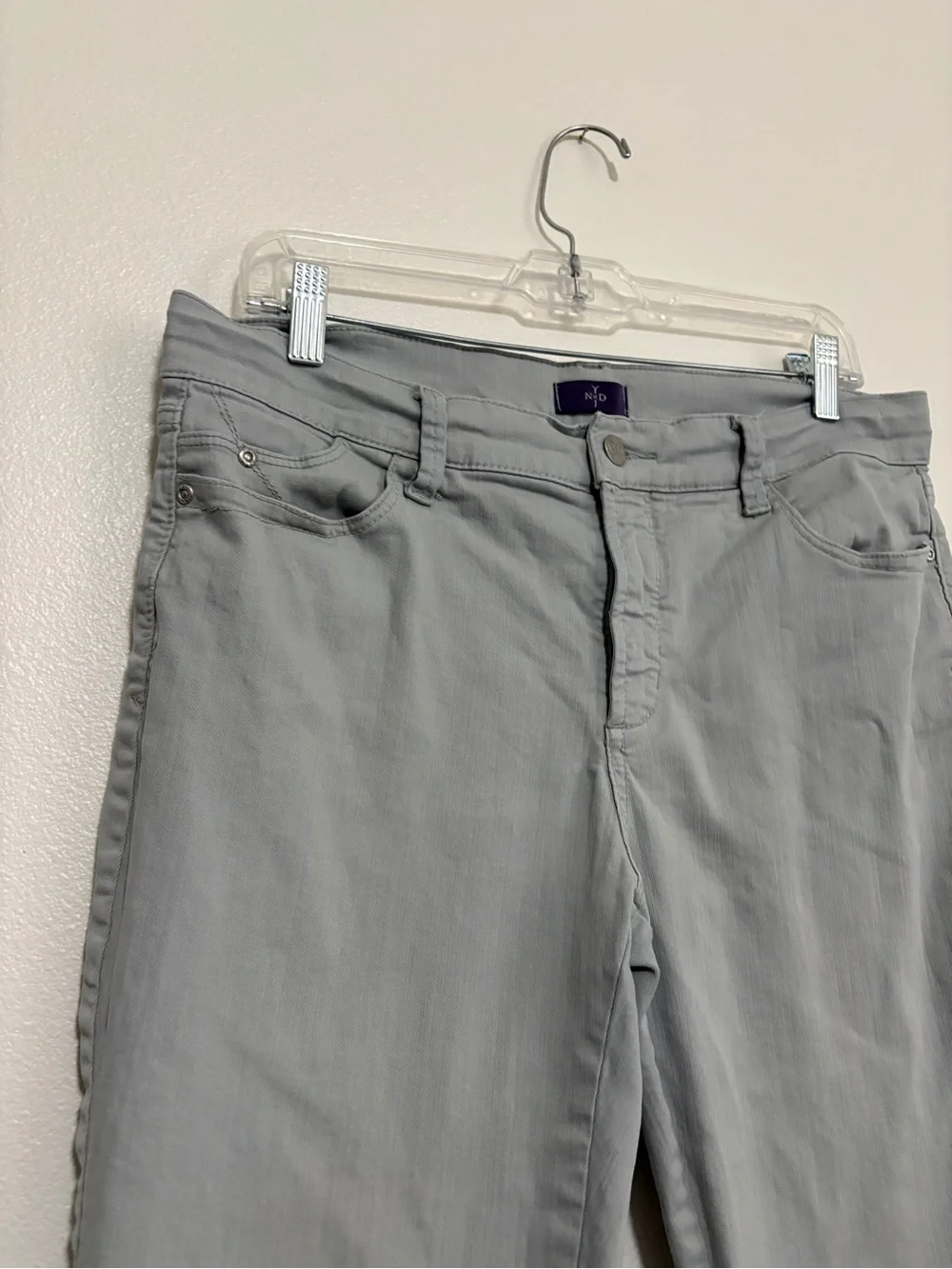 NYDJ Women's Casual Crop Jeans in Light Gray Green 12